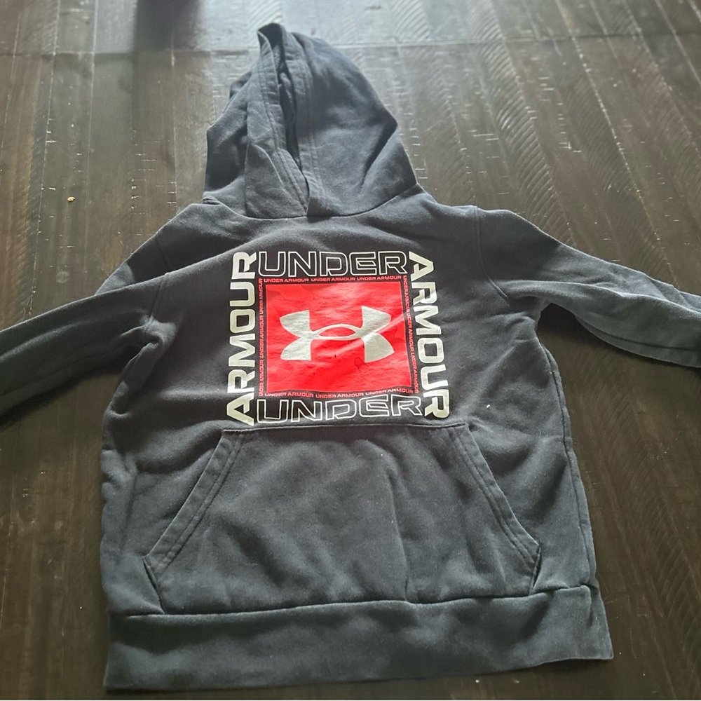 Under Armour Charcoal Hoodie with Red Accent 5$